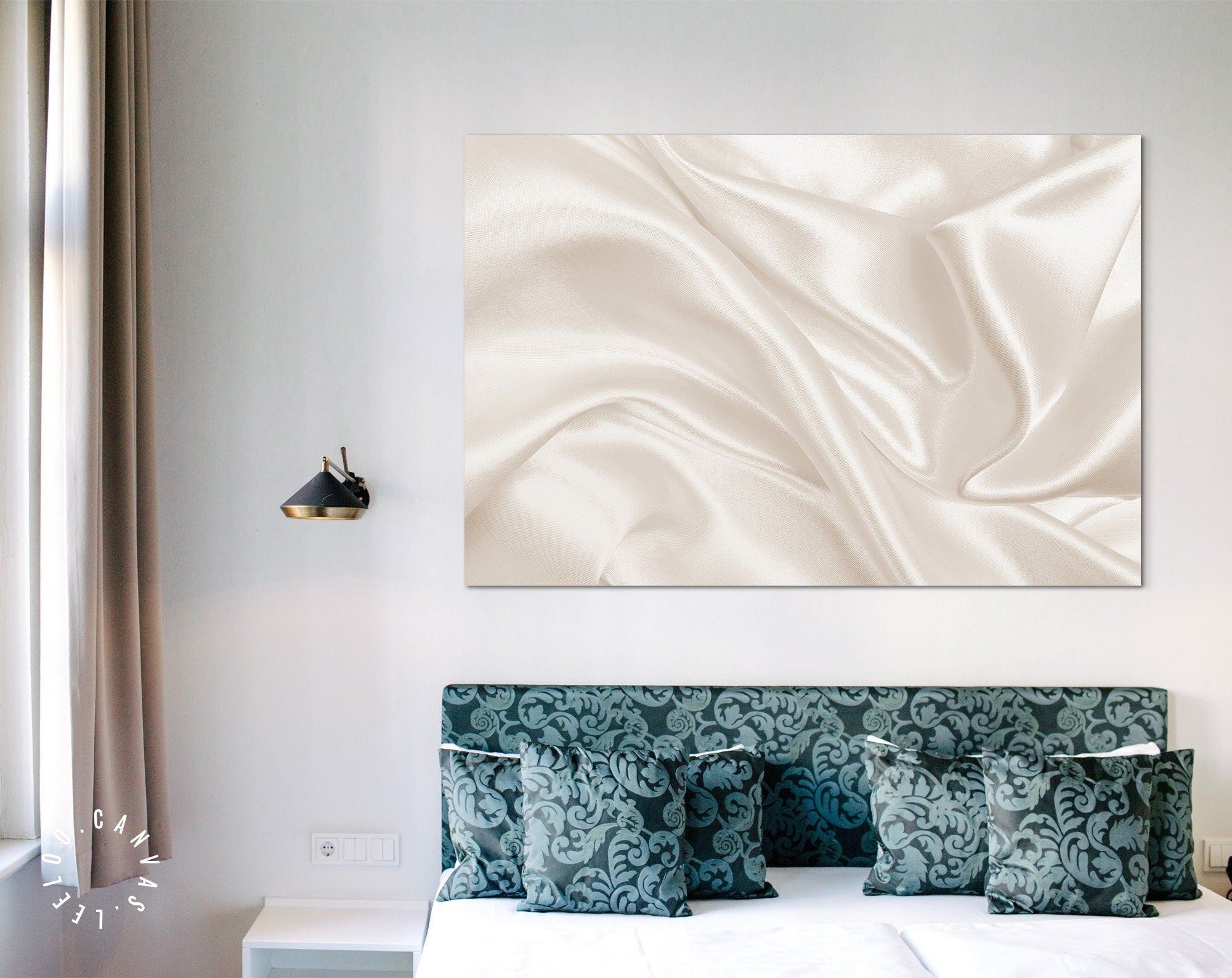 Smooth Silk Texture Canvas Print // Closeup Elegant Silk Luxury Cloth Texture Wall Art