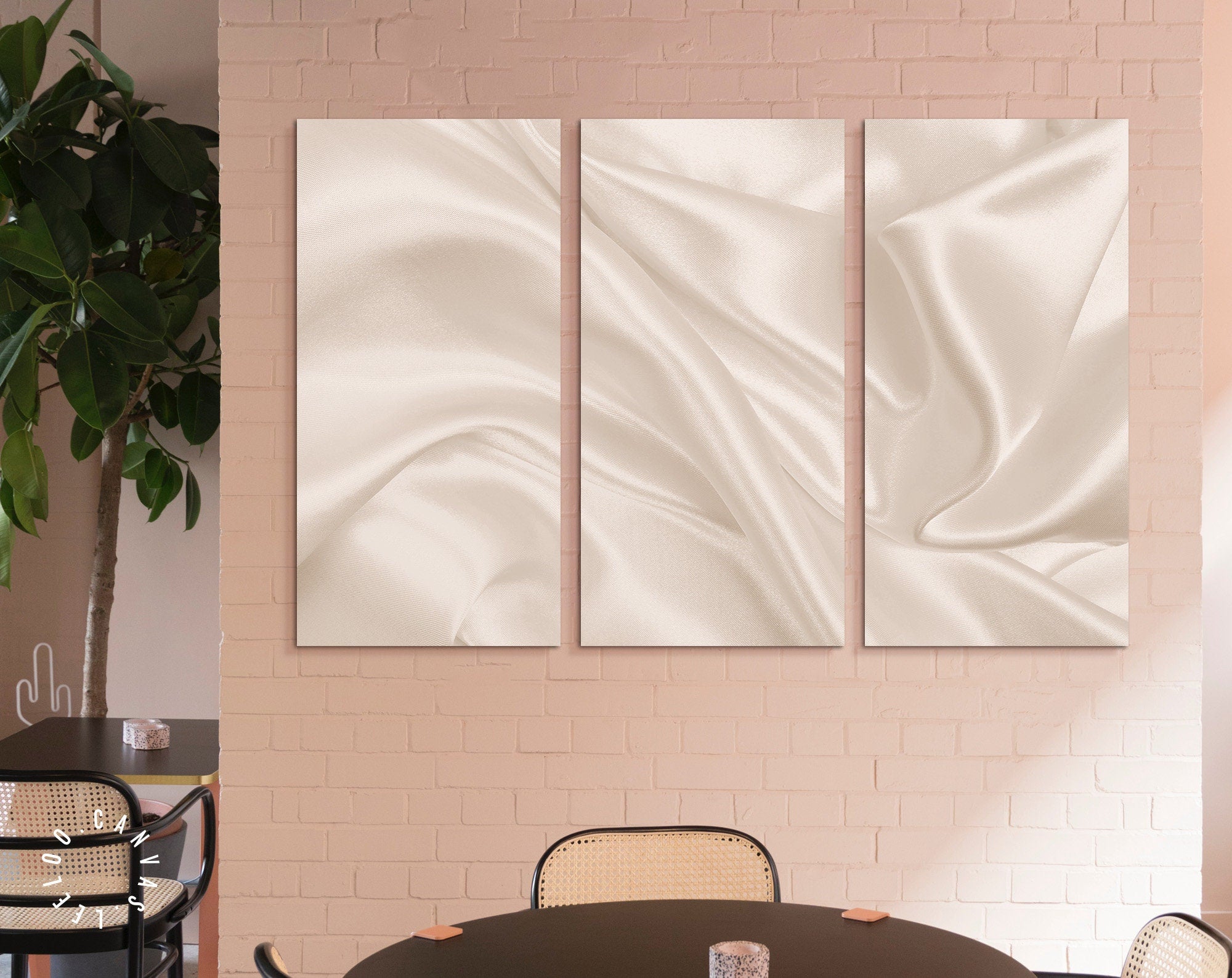 Smooth Silk Texture Canvas Print // Closeup Elegant Silk Luxury Cloth Texture Wall Art
