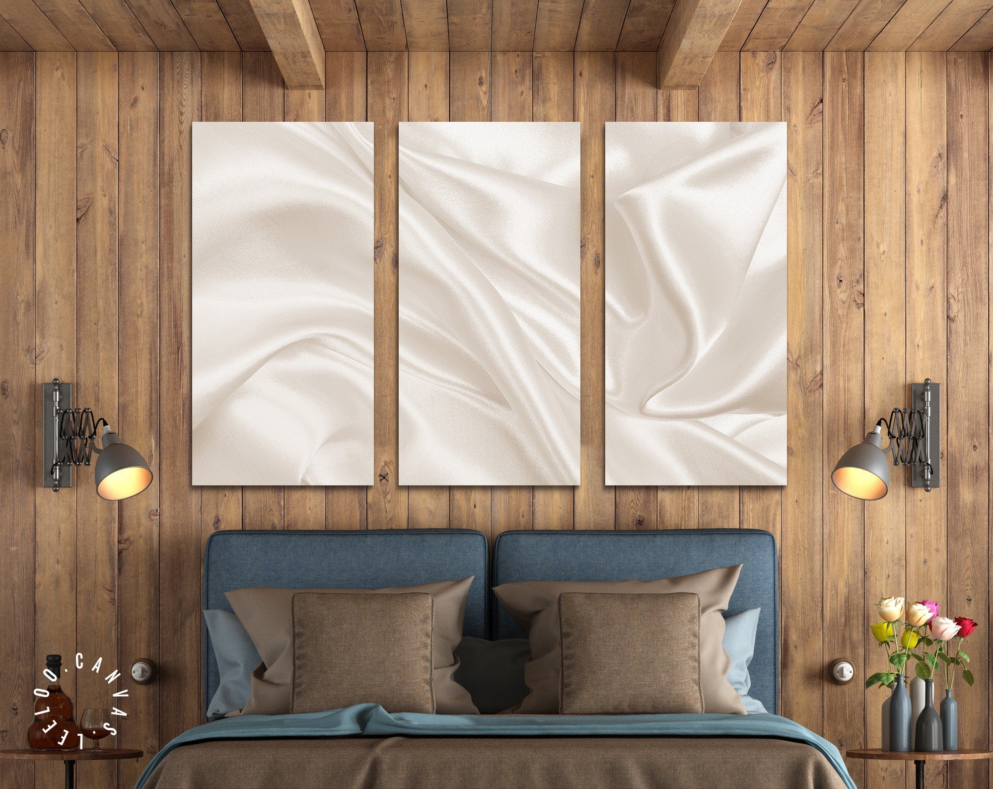 Smooth Silk Texture Canvas Print // Closeup Elegant Silk Luxury Cloth Texture Wall Art