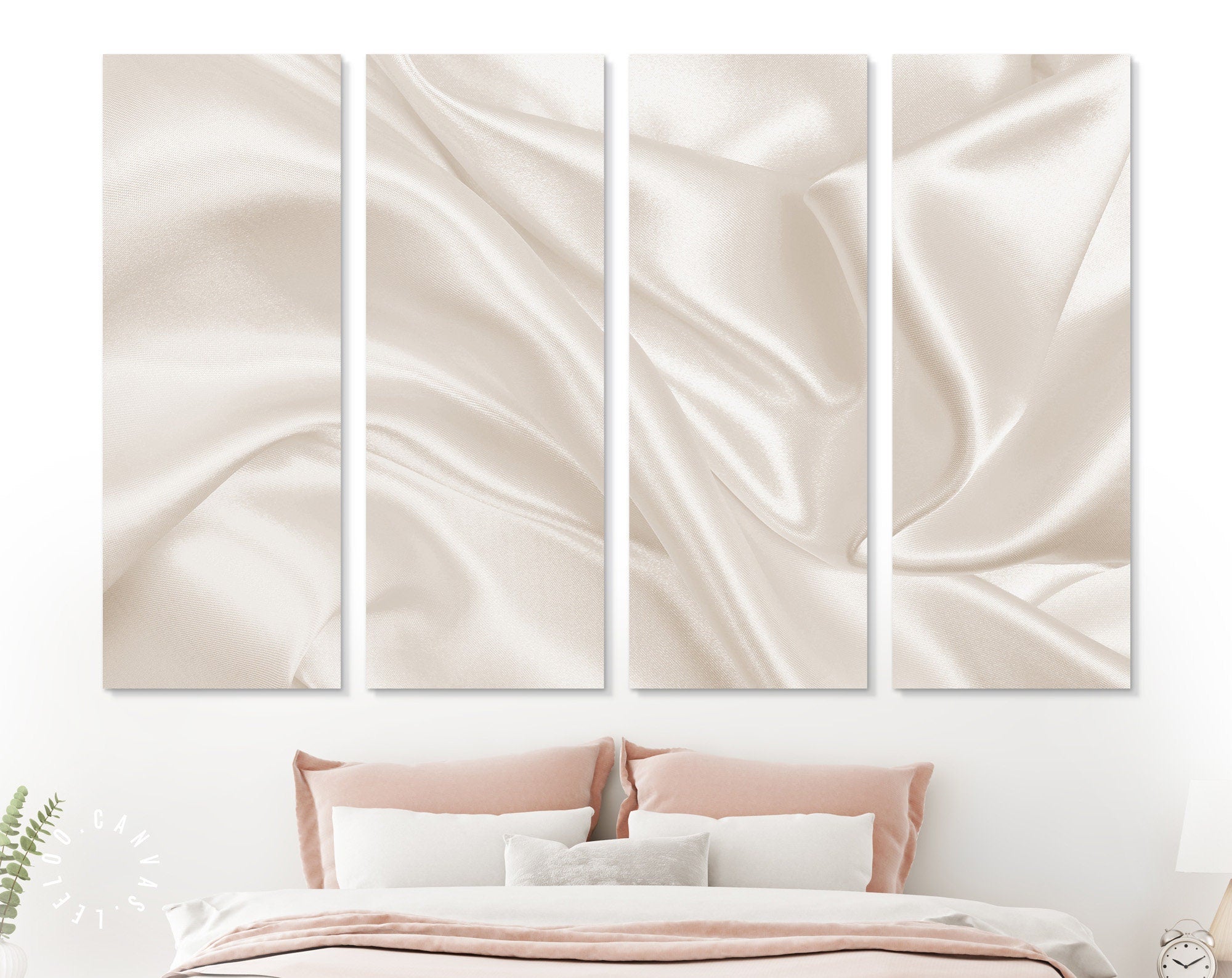 Smooth Silk Texture Canvas Print // Closeup Elegant Silk Luxury Cloth Texture Wall Art