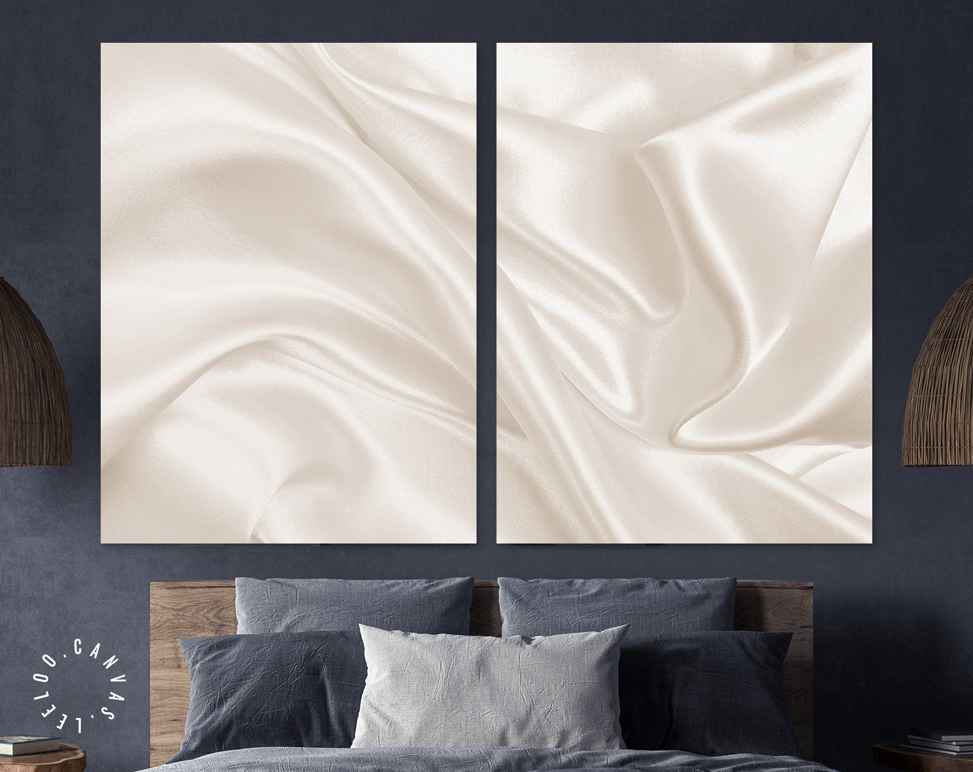 Smooth Silk Texture Canvas Print // Closeup Elegant Silk Luxury Cloth Texture Wall Art