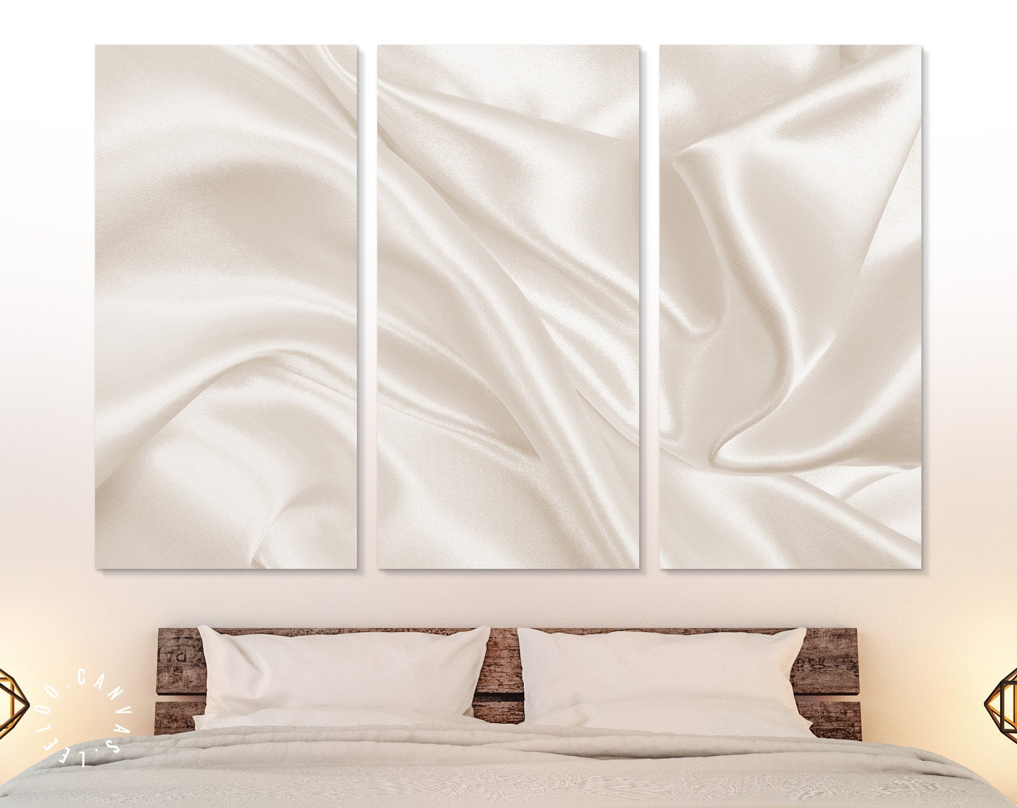 Smooth Silk Texture Canvas Print // Closeup Elegant Silk Luxury Cloth Texture Wall Art