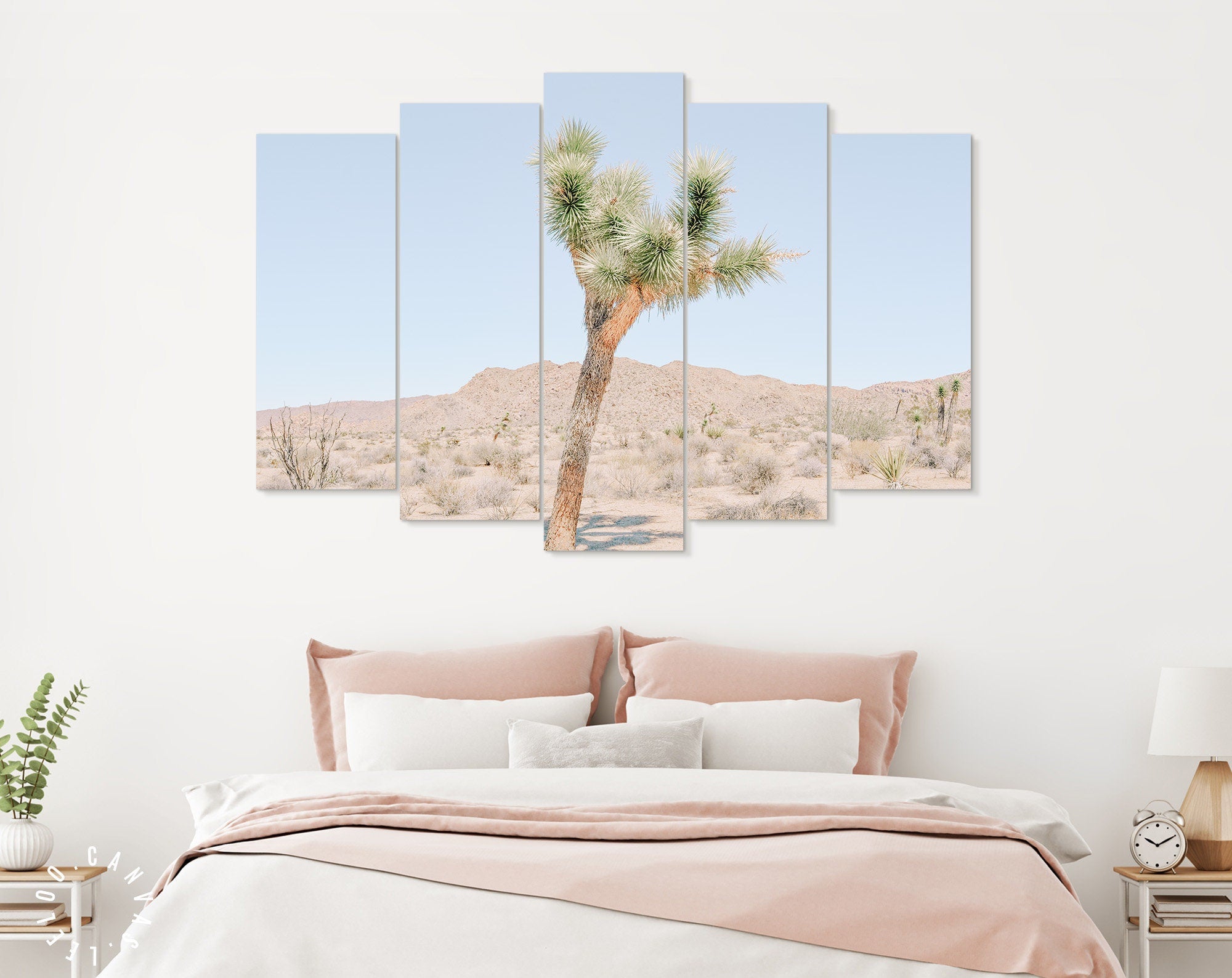 Joshua Tree Canvas Print // Extraordinary Stone Formations And Yucca In Nature In The Joshua Tree National Park California