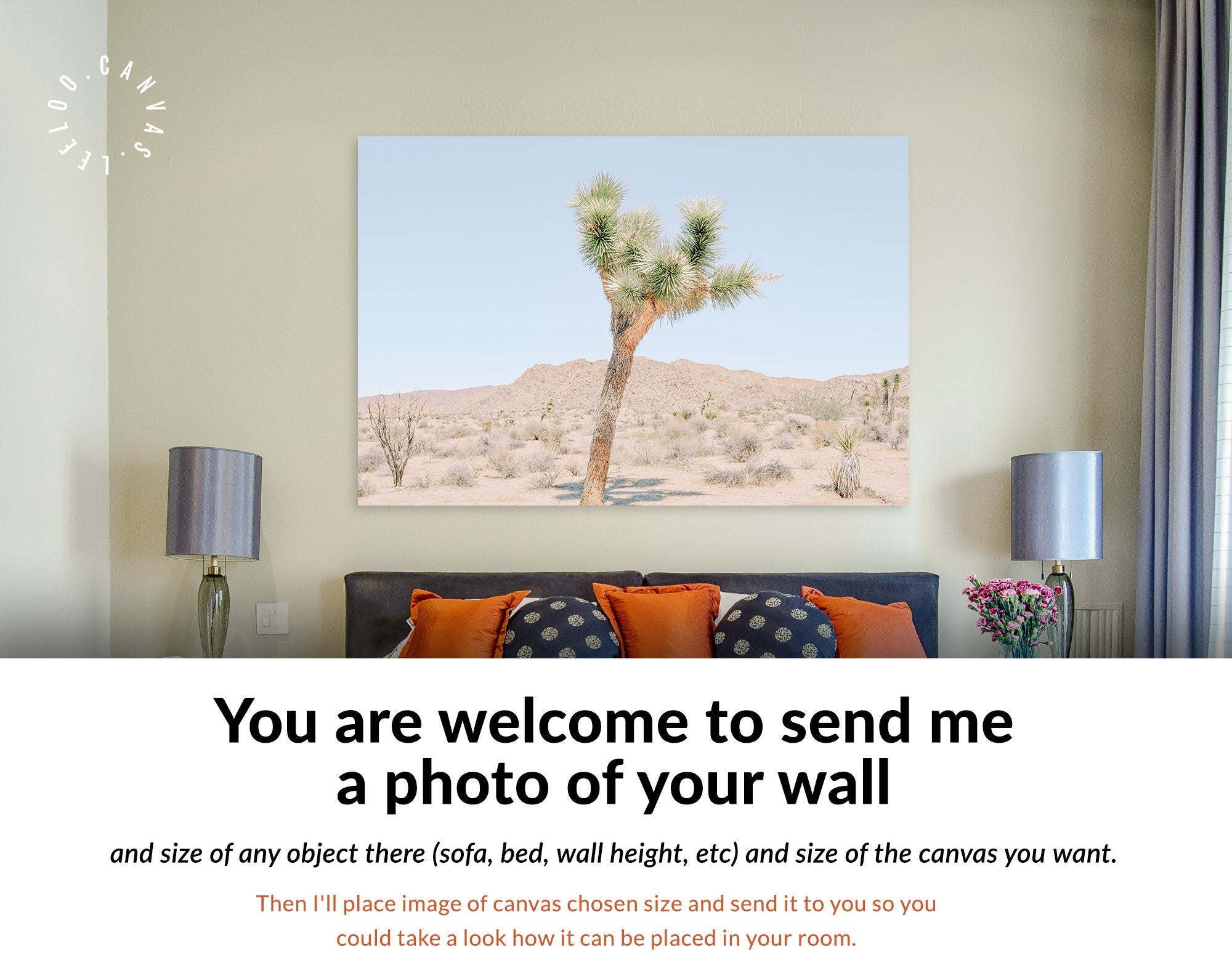 Joshua Tree Canvas Print // Extraordinary Stone Formations And Yucca In Nature In The Joshua Tree National Park California