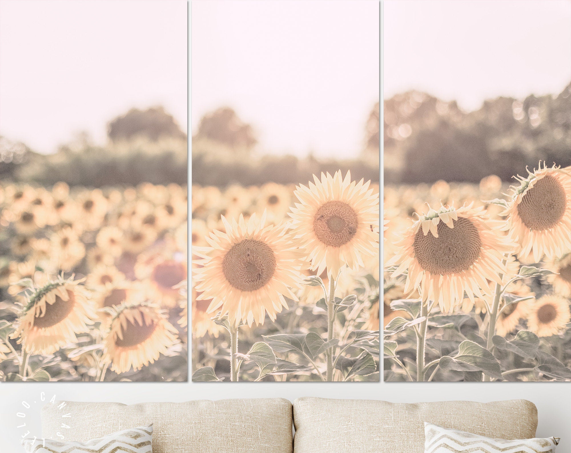 Sunflowers Canvas Print // Sunflower Field Wall Art