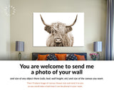 Highland Cow Sepia Canvas Print // Highland Cow Sepia Canvas Wall Decor