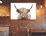 Highland Cow Sepia Canvas Print // Highland Cow Sepia Canvas Wall Decor