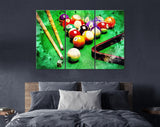 Billiard Canvas Print // Composition of Billiard // Billiard Club Wall Decor