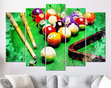 Billiard Canvas Print // Composition of Billiard // Billiard Club Wall Decor