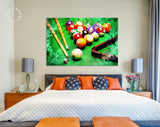 Billiard Canvas Print // Composition of Billiard // Billiard Club Wall Decor