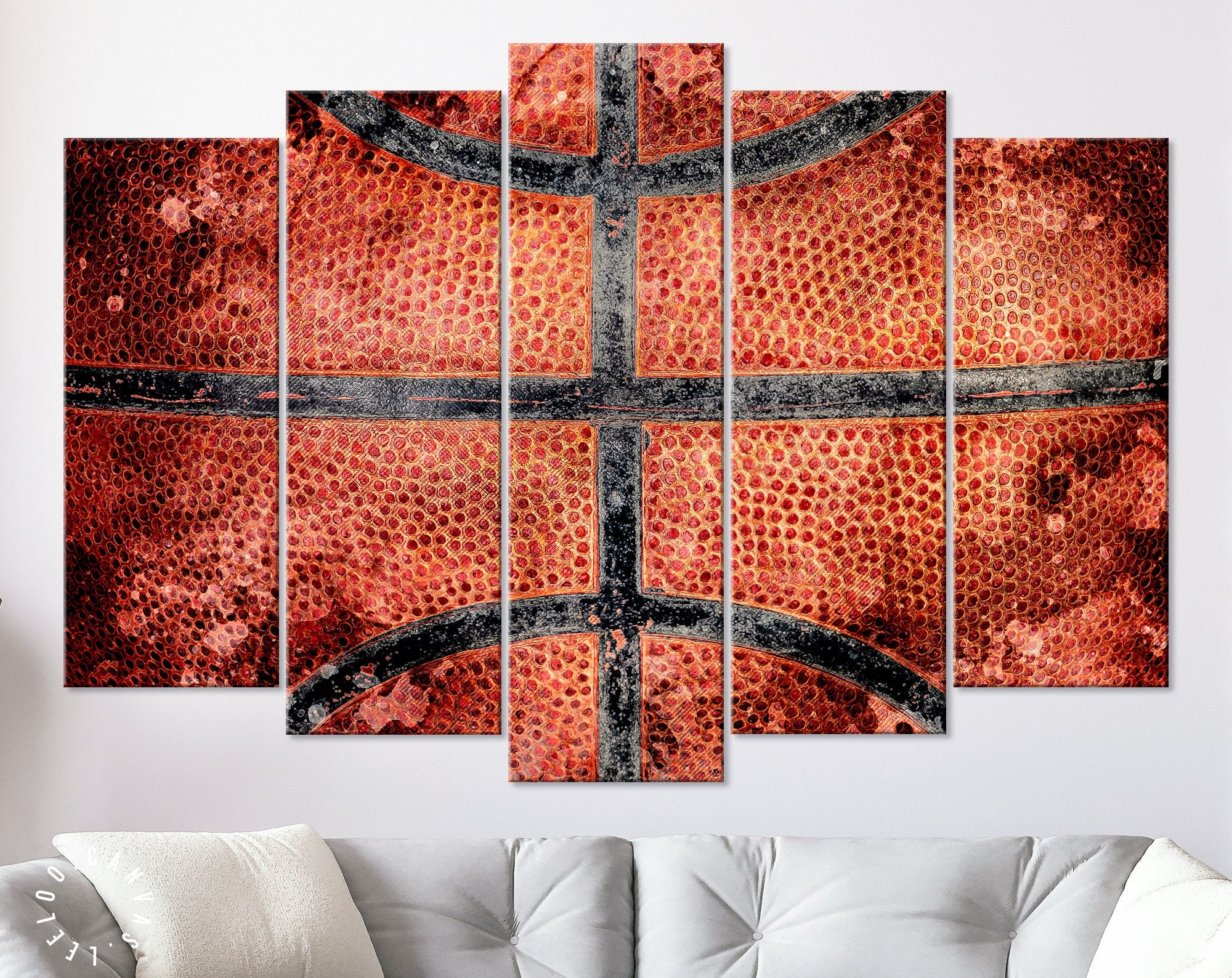 Basketball Canvas Print // Vintage Old Basketball Ball // Basketball Wall Art