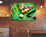 Billiard Canvas Print // Composition of Billiard // Billiard Club Wall Decor