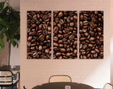 Coffee Beans Canvas Print // Closeup Roasted Coffee Beans Wall Art