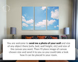 Blue Sky and Clouds Canvas Print // Blue Sky with White Cloud Landscape Wall Art