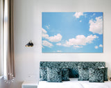 Blue Sky and Clouds Canvas Print // Blue Sky with White Cloud Landscape Wall Art