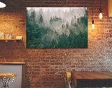 Misty Forest Canvas Print // Misty Mountain Landscape Wall Art