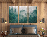 Misty Forest Canvas Print // Misty Mountain Landscape Wall Art