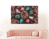 Pine Cone with Stones Canvas Print // Earth Witchery Crystal Energy Healing Wall Art