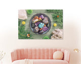 Stones Collection Canvas Print // Stones of Imbolc with Smoky Quartz and Greenery Wall Art