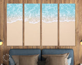 Sandy Beach Canvas Print // Beautiful Sandy Beach and Soft Blue Ocean Wave Wall Art
