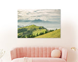 Mountain View Canvas Print // Beautiful view on Lake Lucerne, Mount Pilatus and Swiss Alps from top of Rigi Kulm Wall Art