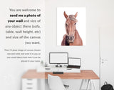 Brown Horse Canvas Print // Portrait Of A Brown Horse With A Light Mane Wall Art