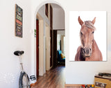 Brown Horse Canvas Print // Portrait Of A Brown Horse With A Light Mane Wall Art