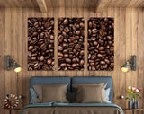 Coffee Beans Canvas Print // Closeup Roasted Coffee Beans Wall Art