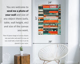 Books Canvas Wall Art // Piles of Books Canvas Print