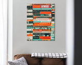 Books Canvas Wall Art // Piles of Books Canvas Print