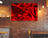 Red Silk Canvas Print // Passion Elegant Luxury Silk Crumpled Folds Wall Art