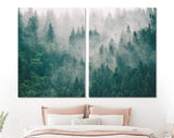 Misty Forest Canvas Print // Misty Mountain Landscape Wall Art