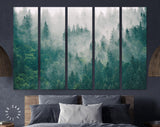 Misty Forest Canvas Print // Misty Mountain Landscape Wall Art