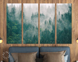 Misty Forest Canvas Print // Misty Mountain Landscape Wall Art