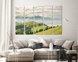 Mountain View Canvas Print // Beautiful view on Lake Lucerne, Mount Pilatus and Swiss Alps from top of Rigi Kulm Wall Art