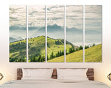 Mountain View Canvas Print // Beautiful view on Lake Lucerne, Mount Pilatus and Swiss Alps from top of Rigi Kulm Wall Art