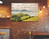 Mountain View Canvas Print // Beautiful view on Lake Lucerne, Mount Pilatus and Swiss Alps from top of Rigi Kulm Wall Art