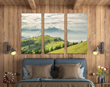 Mountain View Canvas Print // Beautiful view on Lake Lucerne, Mount Pilatus and Swiss Alps from top of Rigi Kulm Wall Art