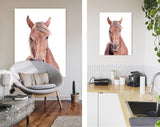 Brown Horse Canvas Print // Portrait Of A Brown Horse With A Light Mane Wall Art