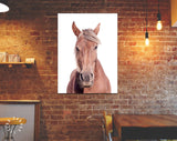 Brown Horse Canvas Print // Portrait Of A Brown Horse With A Light Mane Wall Art