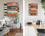 Books Canvas Wall Art // Piles of Books Canvas Print