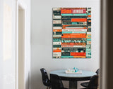 Books Canvas Wall Art // Piles of Books Canvas Print