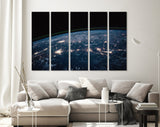 Planet Earth Canvas Print // Gulf of Mexico United States From The Space At Night Wall Art
