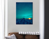 Yosemite At Night Canvas Print // A Newly Risen Moon Over Half Dome Wall Art