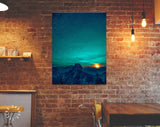 Yosemite At Night Canvas Print // A Newly Risen Moon Over Half Dome Wall Art