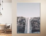 Waterfall Canvas Print // Seljalandsfoss Waterfall Iceland Wall Art