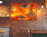 Lava Flow // Fluid Art Canvas Print // Acrylic Painting Wall Decor // Acrylic Flow Painting Printed on Canvas