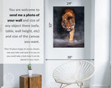 Crouching Tiger Canvas Print // Tiger In The Shadows