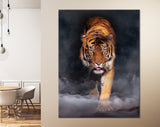 Crouching Tiger Canvas Print // Tiger In The Shadows