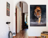 Crouching Tiger Canvas Print // Tiger In The Shadows